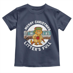 Merry Christmas Litters Full Toddler T Shirt Funny Christmas Vacation Cat TS10 Navy Print Your Wear