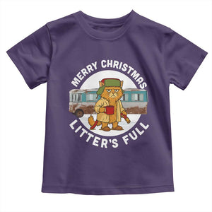Merry Christmas Litters Full Toddler T Shirt Funny Christmas Vacation Cat TS10 Purple Print Your Wear