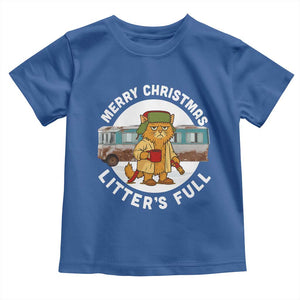 Merry Christmas Litters Full Toddler T Shirt Funny Christmas Vacation Cat TS10 Royal Blue Print Your Wear