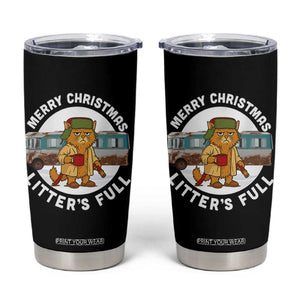 Merry Christmas Litters Full Tumbler Cup Funny Christmas Vacation Cat TS10 Black Print Your Wear