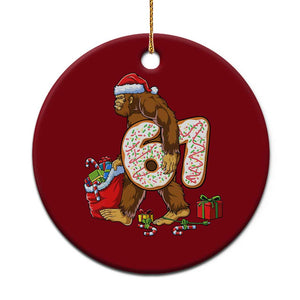 Christmas Bigfoot 67 Meme Ceramic Ornament Funny Six Seven Gen Alpha Slang Sasquatch TS10 1pc Red Print Your Wear