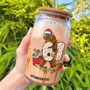 Christmas Bigfoot 67 Meme Glass Can Funny Six Seven Gen Alpha Slang Sasquatch TS10 Black Print Your Wear