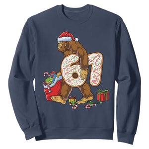 Christmas Bigfoot 67 Meme Sweatshirt Funny Six Seven Gen Alpha Slang Sasquatch TS10 Navy Print Your Wear