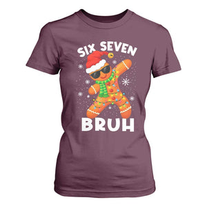 67 Christmas Six Seven Bruh Gingerbread T Shirt For Women Funny Six Seven Meme Boys TS10 Maroon Print Your Wear