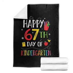 67 Days Of Kindergarten Throw Blanket Happy 67th Day Of School Teachers Student Meme TS10 Black Print Your Wear