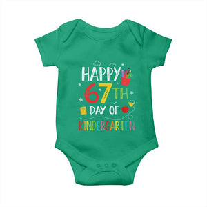 67 Days Of Kindergarten Baby Onesie Happy 67th Day Of School Teachers Student Meme TS10 Irish Green Print Your Wear