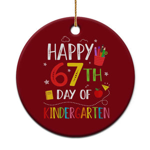 67 Days Of Kindergarten Ceramic Ornament Happy 67th Day Of School Teachers Student Meme TS10 1pc Red Print Your Wear