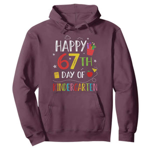 67 Days Of Kindergarten Hoodie Happy 67th Day Of School Teachers Student Meme TS10 Maroon Print Your Wear