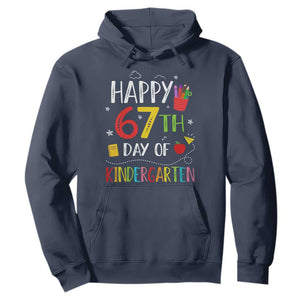 67 Days Of Kindergarten Hoodie Happy 67th Day Of School Teachers Student Meme TS10 Navy Print Your Wear