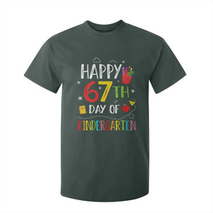 67 Days Of Kindergarten T Shirt For Kid Happy 67th Day Of School Teachers Student Meme TS10 Dark Forest Green Print Your Wear