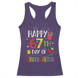 67 Days Of Kindergarten Racerback Tank Top Happy 67th Day Of School Teachers Student Meme TS10 Purple Print Your Wear