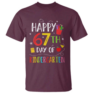 67 Days Of Kindergarten T Shirt Happy 67th Day Of School Teachers Student Meme TS10 Maroon Print Your Wear