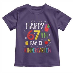 67 Days Of Kindergarten Toddler T Shirt Happy 67th Day Of School Teachers Student Meme TS10 Purple Print Your Wear