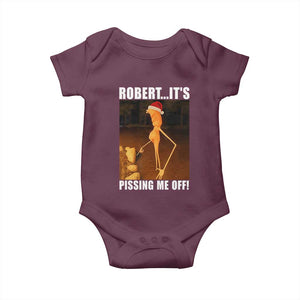 Marcus The Worm Christmas Baby Onesie Robert Its Pissing Me Off Xmas Meme TS10 Maroon Print Your Wear