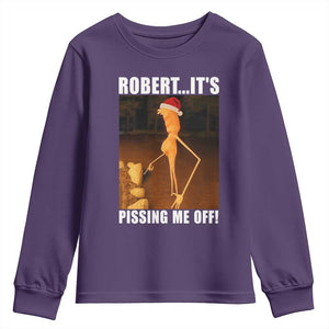 Marcus The Worm Christmas Youth Sweatshirt Robert Its Pissing Me Off Xmas Meme TS10 Purple Print Your Wear