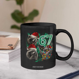 Funny Christmas 67 Meme Racoon Coffee Mug Howling at The Moon TS10 Print Your Wear