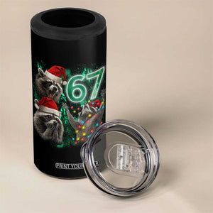Funny Christmas 67 Meme Racoon 4 in 1 Can Cooler Tumbler Howling at The Moon TS10 Print Your Wear