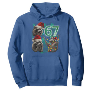 Funny Christmas 67 Meme Racoon Hoodie Howling at The Moon TS10 Royal Blue Print Your Wear