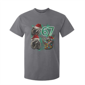 Funny Christmas 67 Meme Racoon T Shirt For Kid Howling at The Moon TS10 Charcoal Print Your Wear