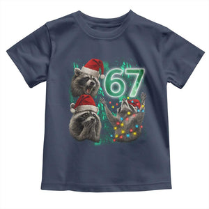 Funny Christmas 67 Meme Racoon Toddler T Shirt Howling at The Moon TS10 Navy Print Your Wear