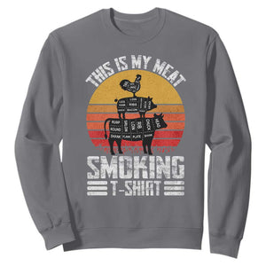 BBQ Sweatshirt Smoker Themed Retro Vintage My Meat Smoking TS10 Charcoal Print Your Wear