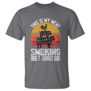 BBQ T Shirt Smoker Themed Retro Vintage My Meat Smoking TS10 Charcoal Print Your Wear