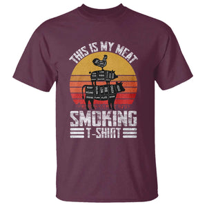 BBQ T Shirt Smoker Themed Retro Vintage My Meat Smoking TS10 Maroon Print Your Wear