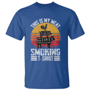 BBQ T Shirt Smoker Themed Retro Vintage My Meat Smoking TS10 Royal Blue Print Your Wear