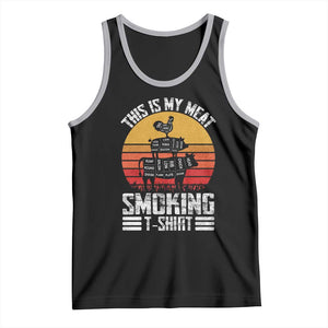 BBQ Tank Top Smoker Themed Retro Vintage My Meat Smoking TS10 Black Athletic Heather Print Your Wear