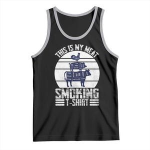BBQ Tank Top Retro This Is My Meat Smoking Barbeque Dad TS10 Black Athletic Heather Print Your Wear