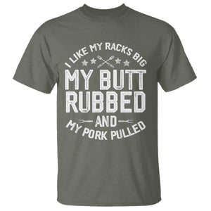 Funny BBQ T Shirt Pork Rub Smoking Meat Smoker Hilarious Grill Chef Grilling Gift TS10 Military Green Print Your Wear