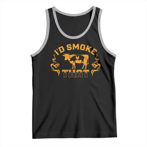 Funny BBQ Tank Top I'd Smoke That Chef Butcher Cook BBQ TS10 Black Athletic Heather Print Your Wear