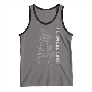 Funny BBQ Tank Top I'd Smoke That TS10 Deep Heather Black Print Your Wear