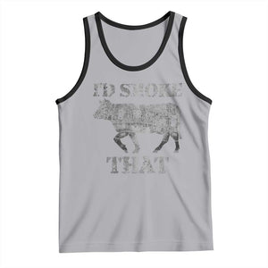 Funny BBQ Tank Top Chef Butcher Cook BBQ I'd Smoke That Cow Beef TS10 Athletic Heather Black Print Your Wear