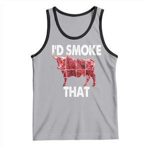 Funny BBQ Tank Top I'd Smoke That Cow Beef Chef Butcher Cook TS10 Athletic Heather Black Print Your Wear