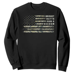 BBQ Sweatshirt Grilling Gifts For Grill Dad Meat Smoker Grill Camo Flag TS10 Black Print Your Wear