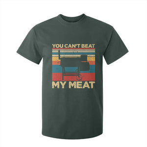 Funny BBQ T Shirt For Kid You Can't Beat My Meat Dad Grill Gift TS10 Dark Forest Green Print Your Wear