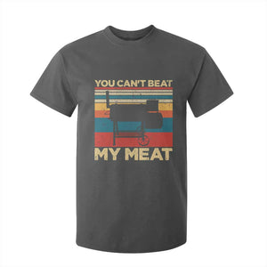 Funny BBQ T Shirt For Kid You Can't Beat My Meat Dad Grill Gift TS10 Dark Heather Print Your Wear