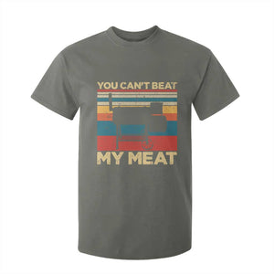 Funny BBQ T Shirt For Kid You Can't Beat My Meat Dad Grill Gift TS10 Military Green Print Your Wear