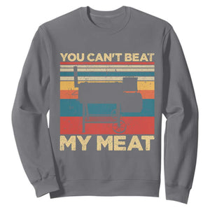 Funny BBQ Sweatshirt You Can't Beat My Meat Dad Grill Gift TS10 Charcoal Print Your Wear