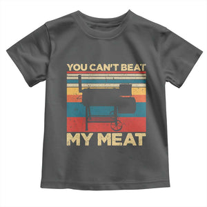 Funny BBQ Toddler T Shirt You Can't Beat My Meat Dad Grill Gift TS10 Dark Heather Print Your Wear