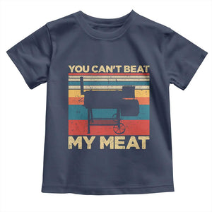 Funny BBQ Toddler T Shirt You Can't Beat My Meat Dad Grill Gift TS10 Navy Print Your Wear