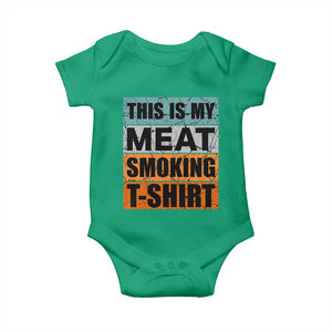Retro BBQ Smoker This is My Meat Smoking Baby Onesie TS10 Irish Green Print Your Wear