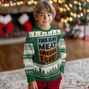 Retro BBQ Smoker This is My Meat Smoking Ugly Christmas Sweater TS10 Forest Green Beige Print Your Wear