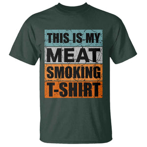Retro BBQ Smoker This is My Meat Smoking T Shirt TS10 Dark Forest Green Print Your Wear