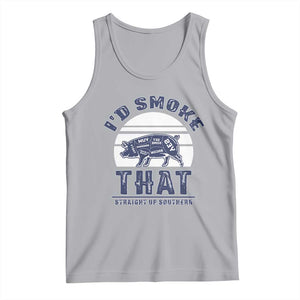 BBQ Tank Top I'd Smoke That Straight Up Southern Pork Cuts Grilling TS10 Athletic Heather Print Your Wear