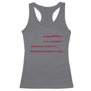 BBQ Racerback Tank Top With Red Line American Flag Meat Smoker Grilling Gifts TS10 Charcoal Print Your Wear