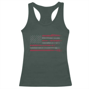 BBQ Racerback Tank Top With Red Line American Flag Meat Smoker Grilling Gifts TS10 Dark Forest Green Print Your Wear