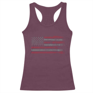 BBQ Racerback Tank Top With Red Line American Flag Meat Smoker Grilling Gifts TS10 Maroon Print Your Wear