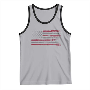 BBQ Tank Top With Red Line American Flag Meat Smoker Grilling Gifts TS10 Athletic Heather Black Print Your Wear
